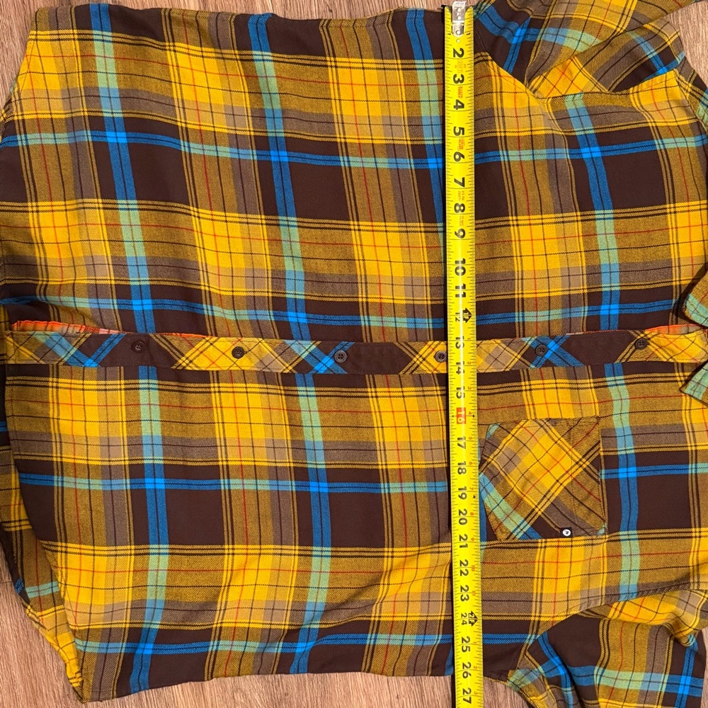 Men's Marmot Yellow and Blue Plaid Shirt - Picture 3 of 11